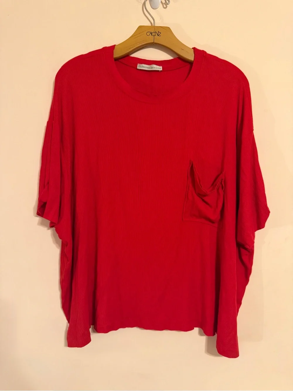 Ruby Red Ribbed Top - Picture 2 of 8